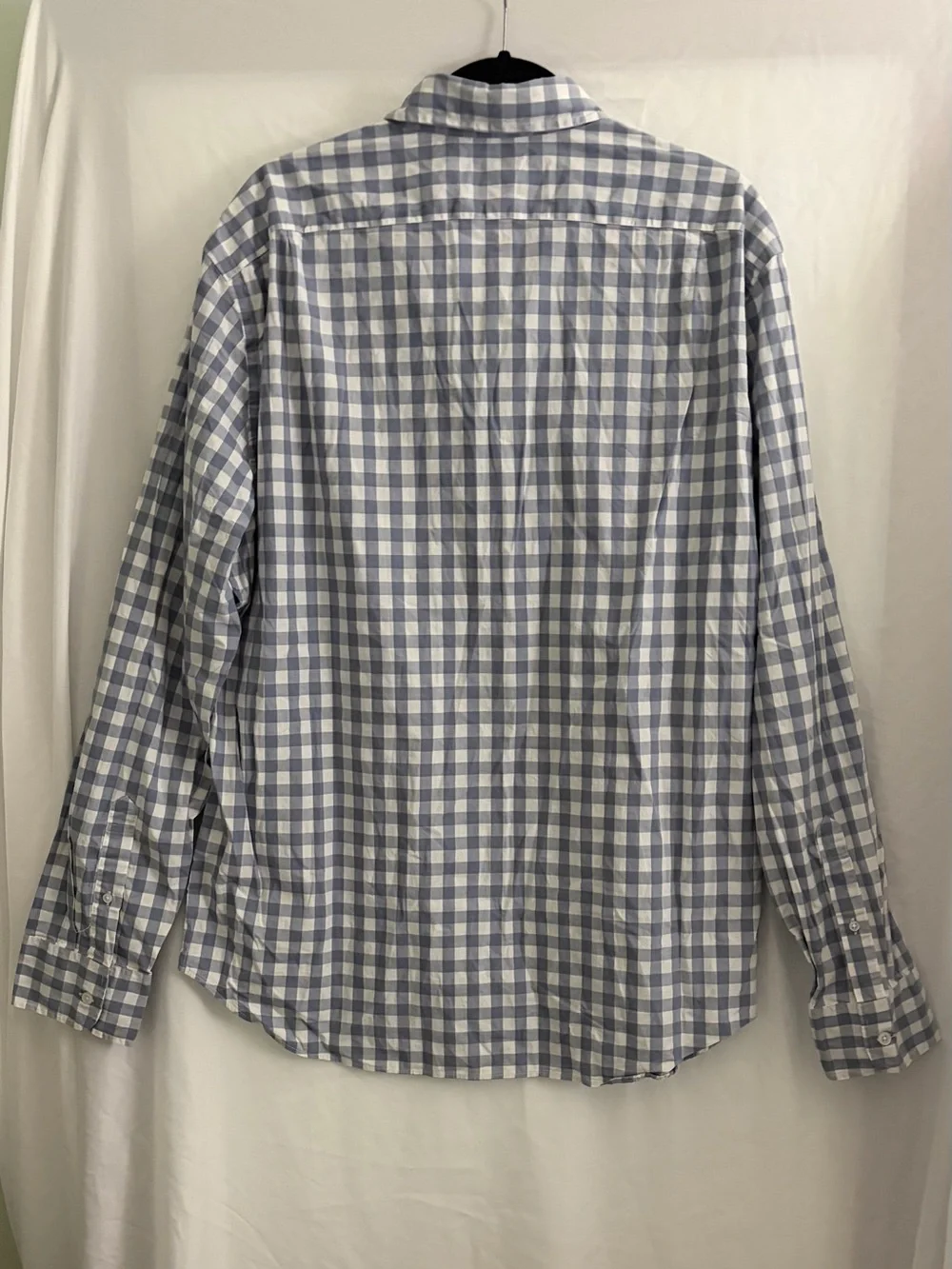 J. Crew Men's Light Blue and White Gingham Button-Down Shirt